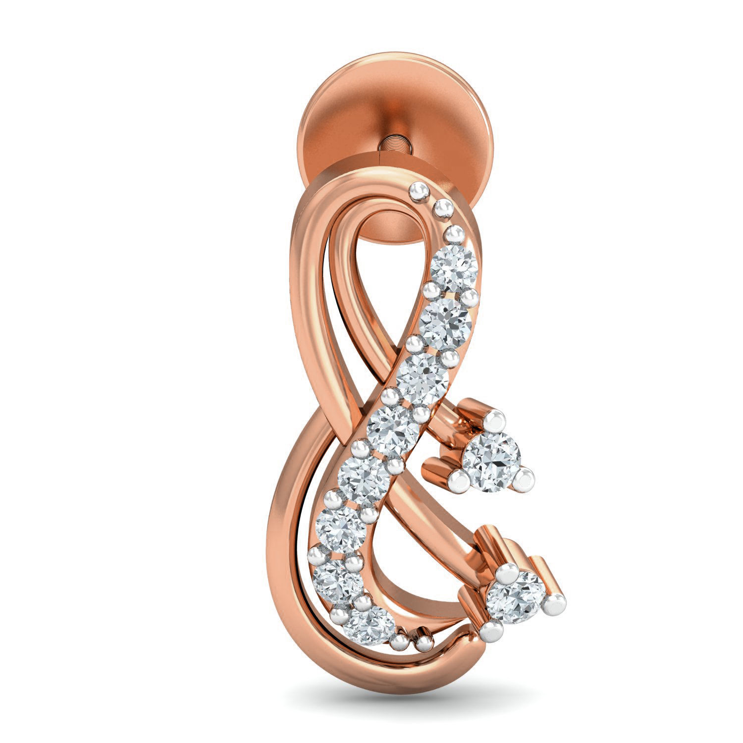 Women Studs Earrings 3dm stl 3mf obj glb gltf render details 3D print model_4