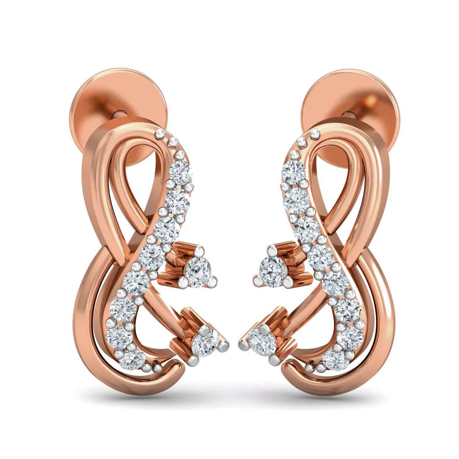 Women Studs Earrings 3dm stl 3mf obj glb gltf render details 3D print model_0