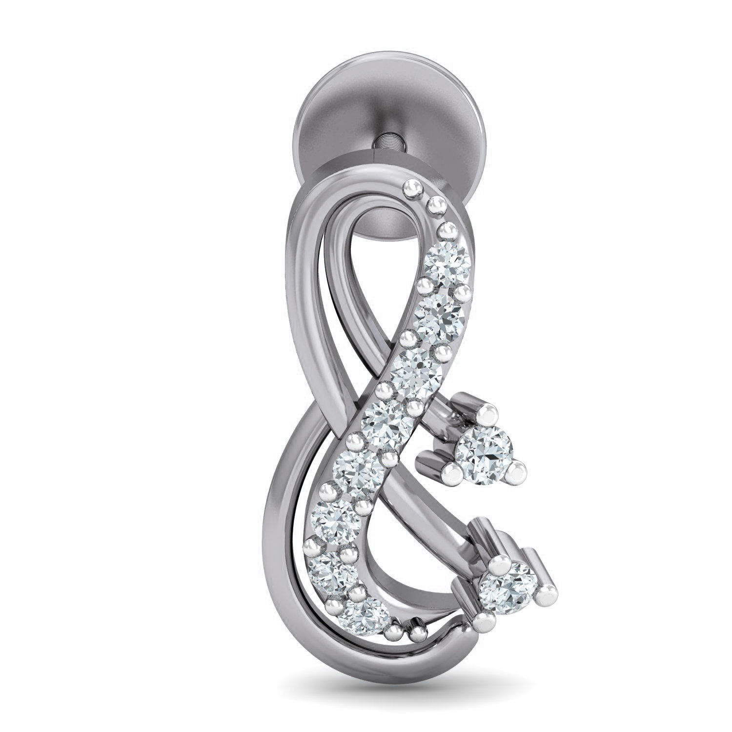 Women Studs Earrings 3dm stl 3mf obj glb gltf render details 3D print model_5