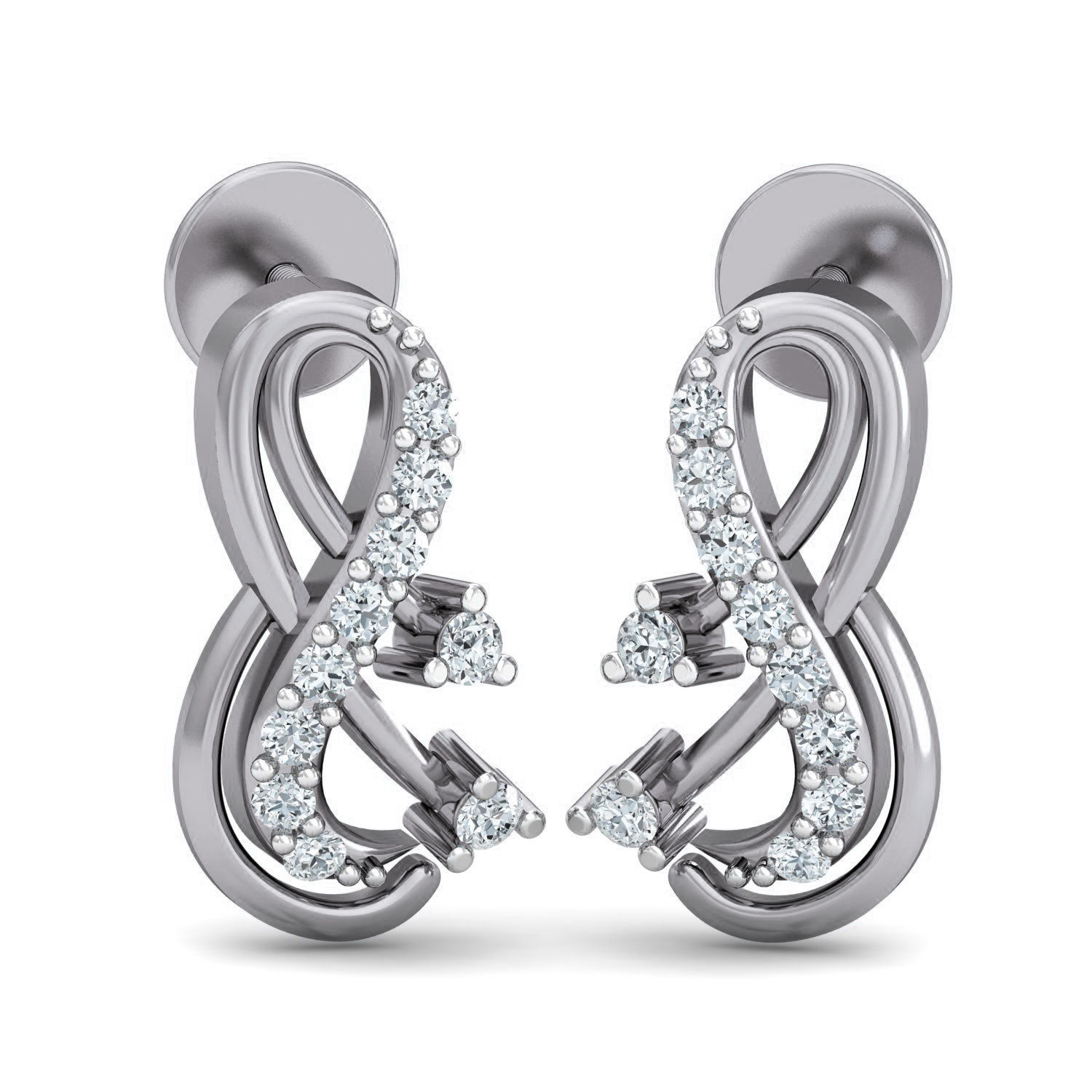 Women Studs Earrings 3dm stl 3mf obj glb gltf render details 3D print model_2