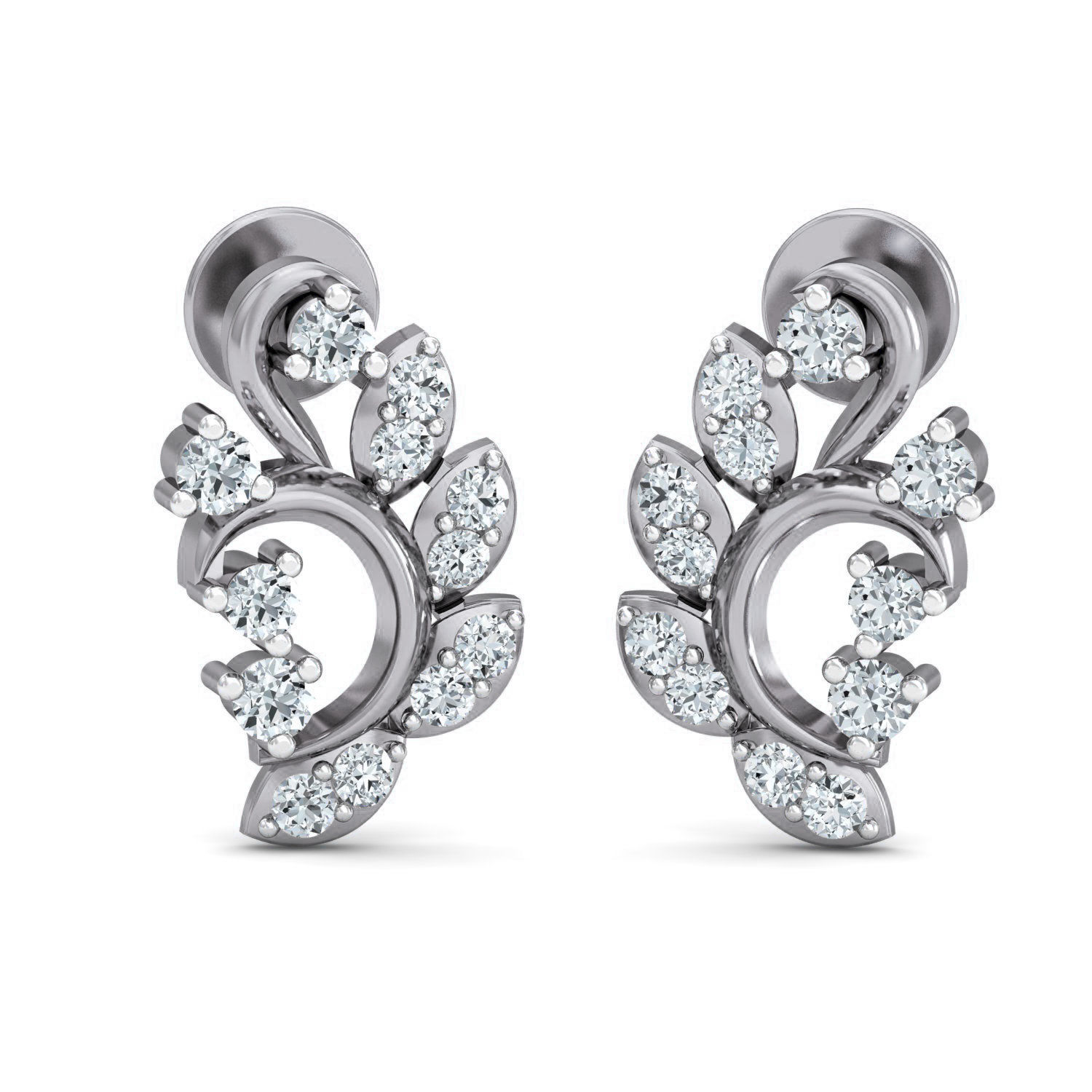 Women Studs Earrings 3dm stl 3mf obj glb gltf render details 3D print model_2