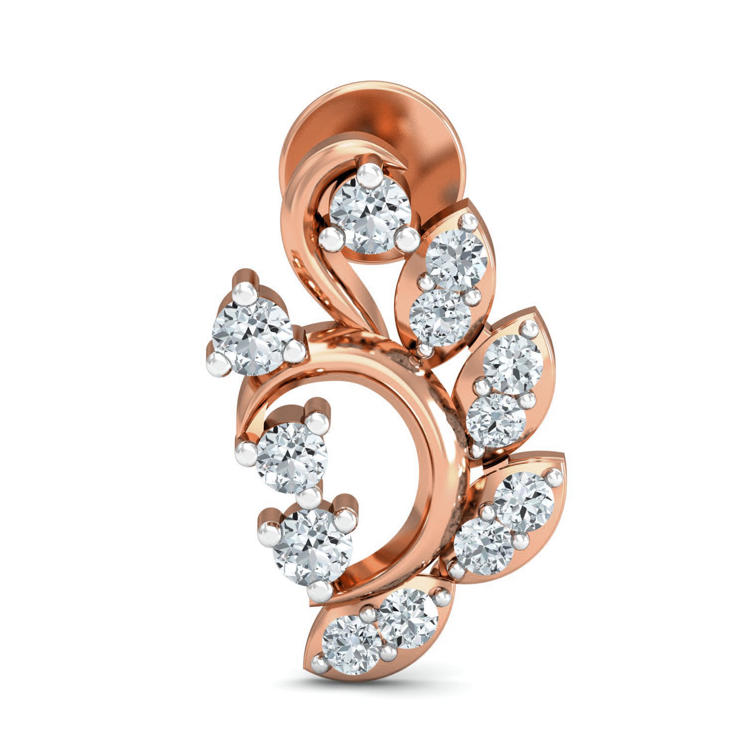 Women Studs Earrings 3dm stl 3mf obj glb gltf render details 3D print model_5