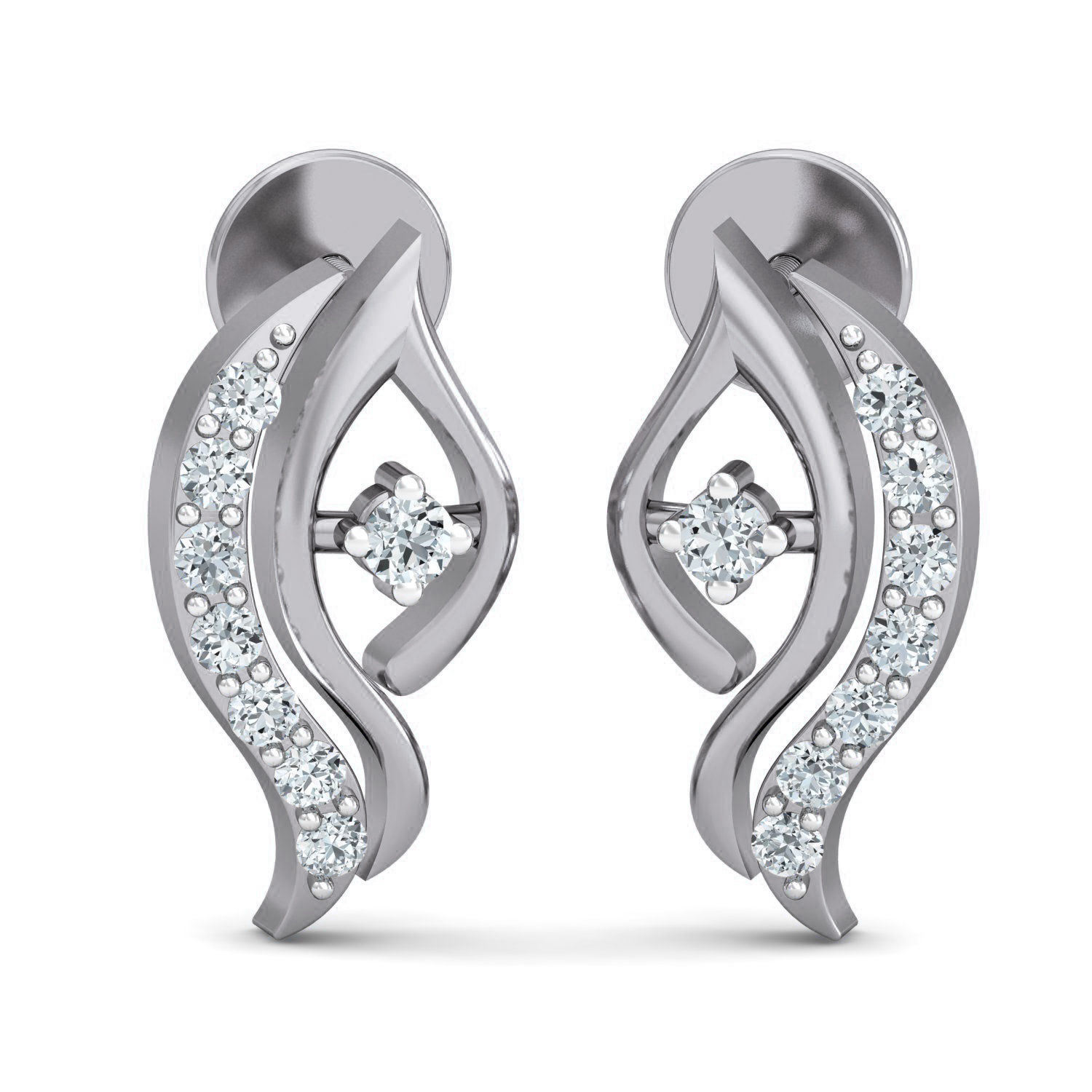 Women Studs Earrings 3dm stl 3mf obj glb gltf render details 3D print model_1