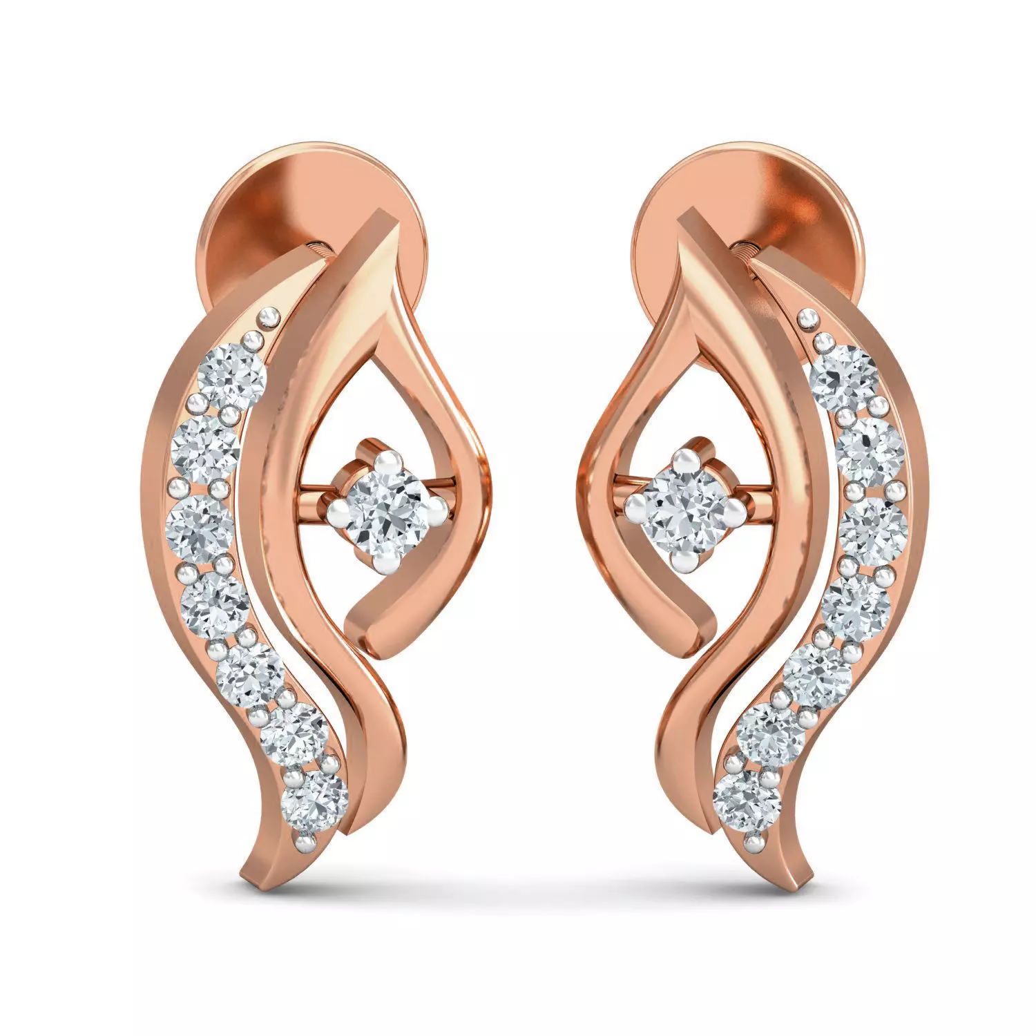 Women Studs Earrings 3dm stl 3mf obj glb gltf render details 3D print model_0