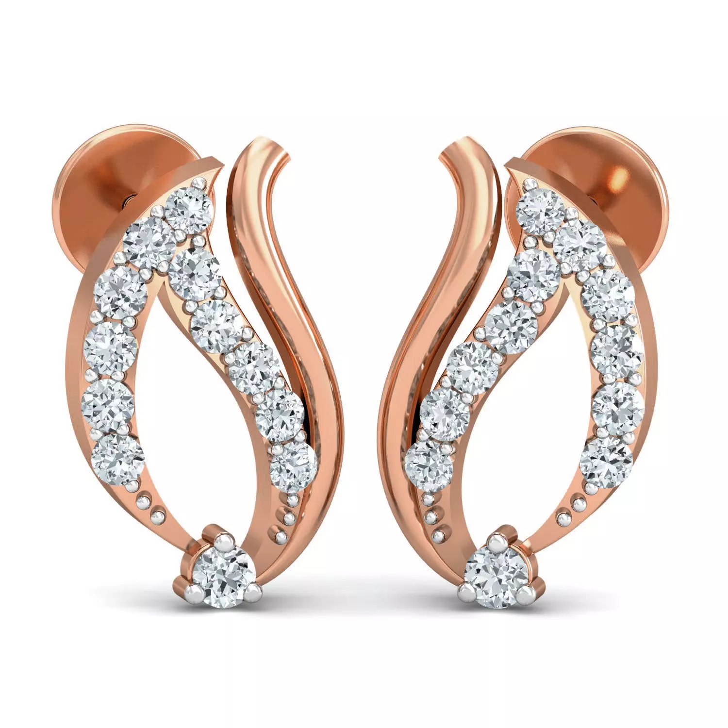 Women Studs Earrings 3dm stl 3mf obj glb gltf render details 3D print model