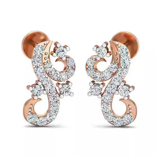 Women Studs Earrings 3dm stl 3mf obj glb gltf render details