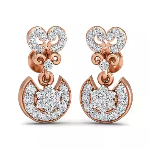 Women Studs Earrings 3dm stl 3mf obj glb gltf render details