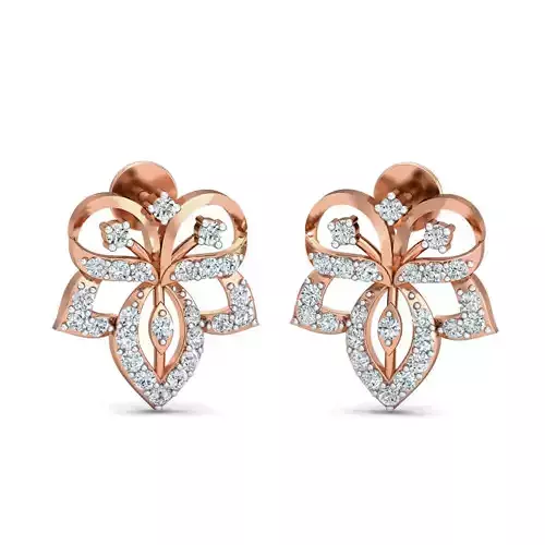 Women Studs Earrings 3dm stl 3mf obj glb gltf render details