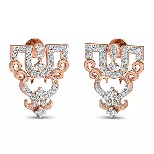 Women Studs Earrings 3dm stl 3mf obj glb gltf render details