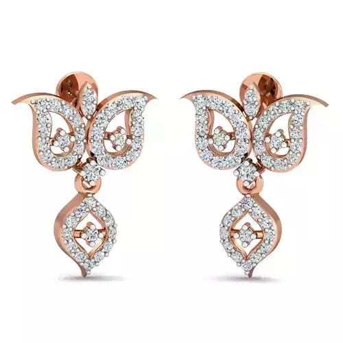 Women Studs Earrings 3dm stl 3mf obj glb gltf render details