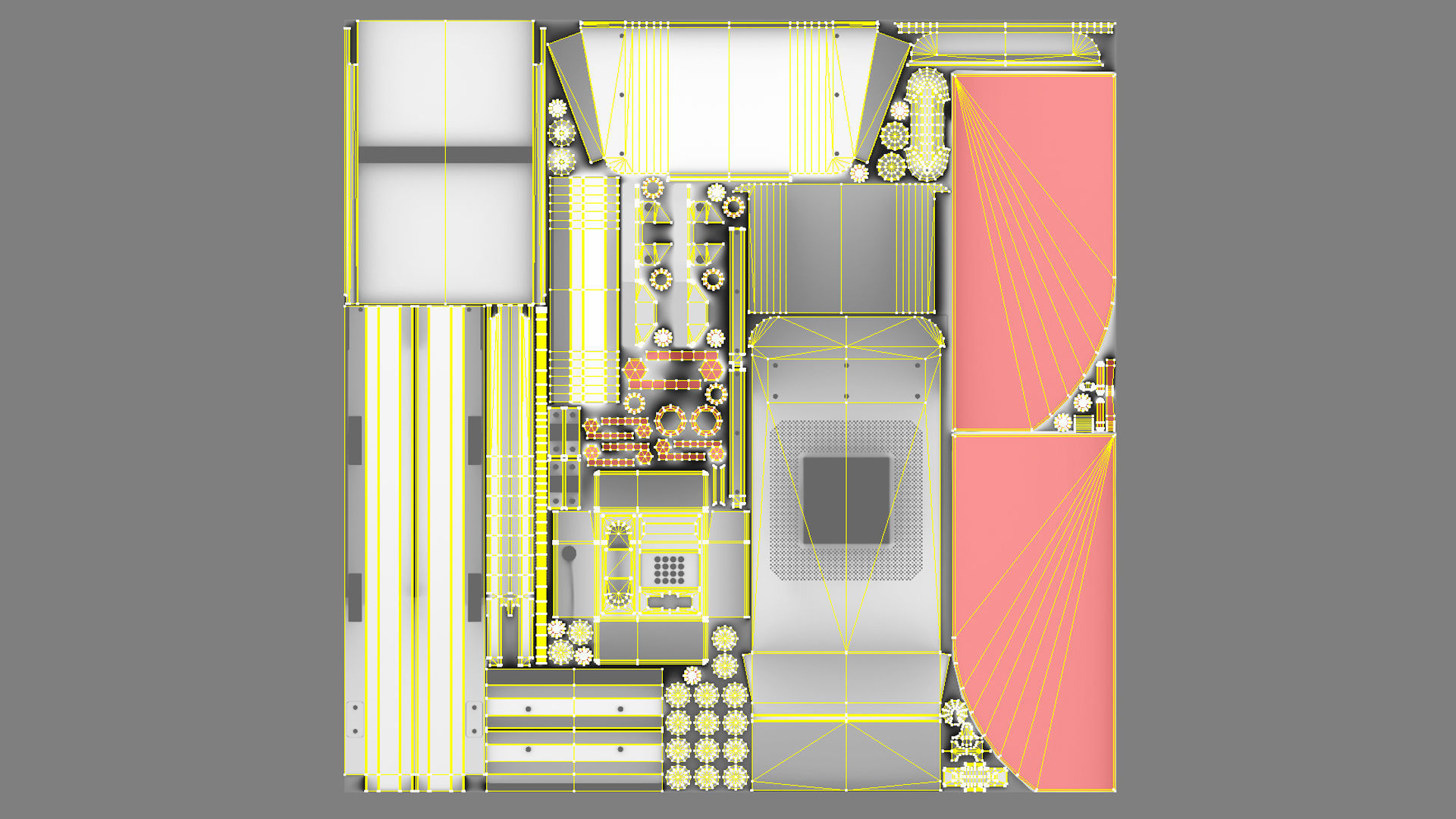 NoviSad PhoneBooth mono YELLOW Low-poly 3D model_25
