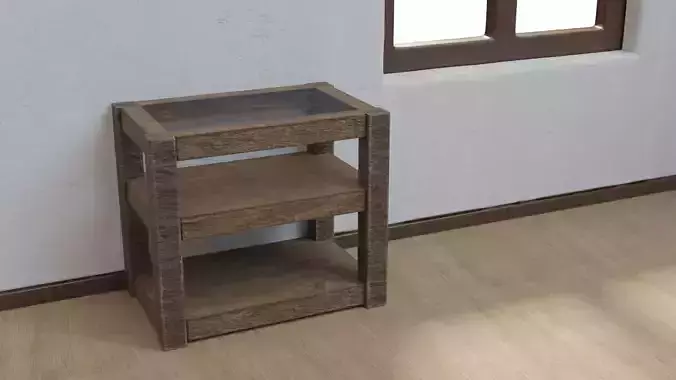 Wooden table Low poly 3D model