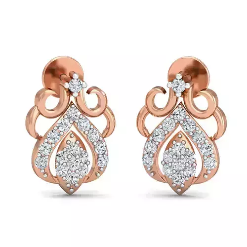 Women Studs Earrings 3dm stl 3mf obj glb gltf render details