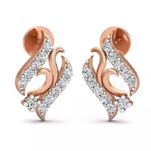 Women Studs Earrings 3dm stl 3mf obj glb gltf render details