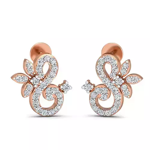 Women Studs Earrings 3dm stl 3mf obj glb gltf render details