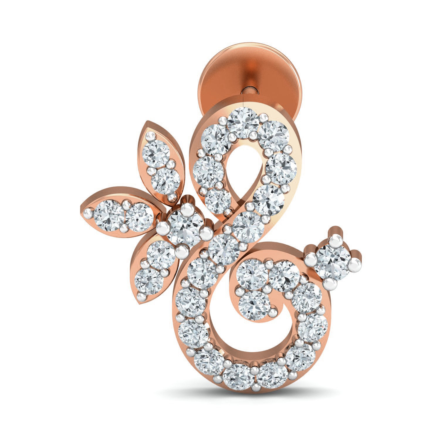 Women Studs Earrings 3dm stl 3mf obj glb gltf render details 3D print model_5