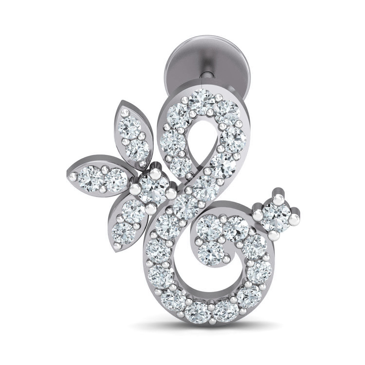 Women Studs Earrings 3dm stl 3mf obj glb gltf render details 3D print model_4