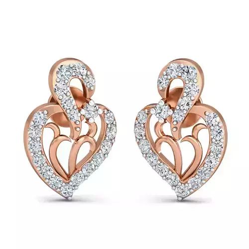 Women Studs Earrings 3dm stl 3mf obj glb gltf render details