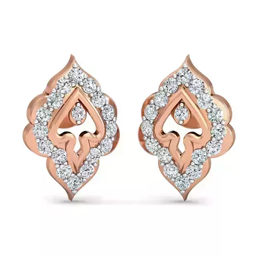 Women Studs Earrings 3dm stl 3mf obj glb gltf render details