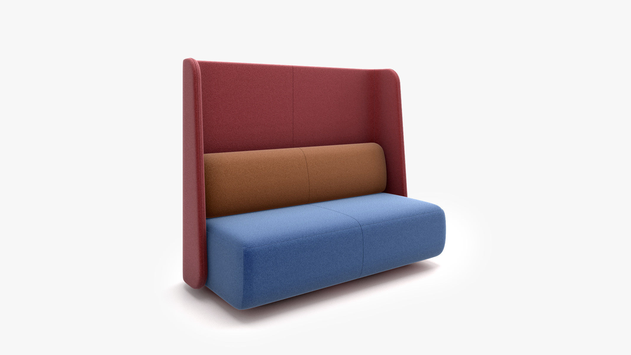 Bernhardt Design - CODE Two Seat Sofa with Angled Wall 3D model_4