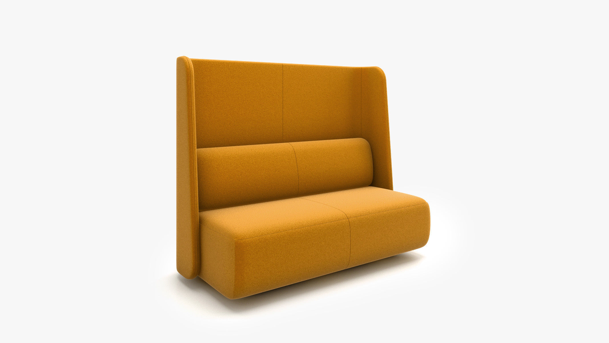 Bernhardt Design - CODE Two Seat Sofa with Angled Wall 3D model_2