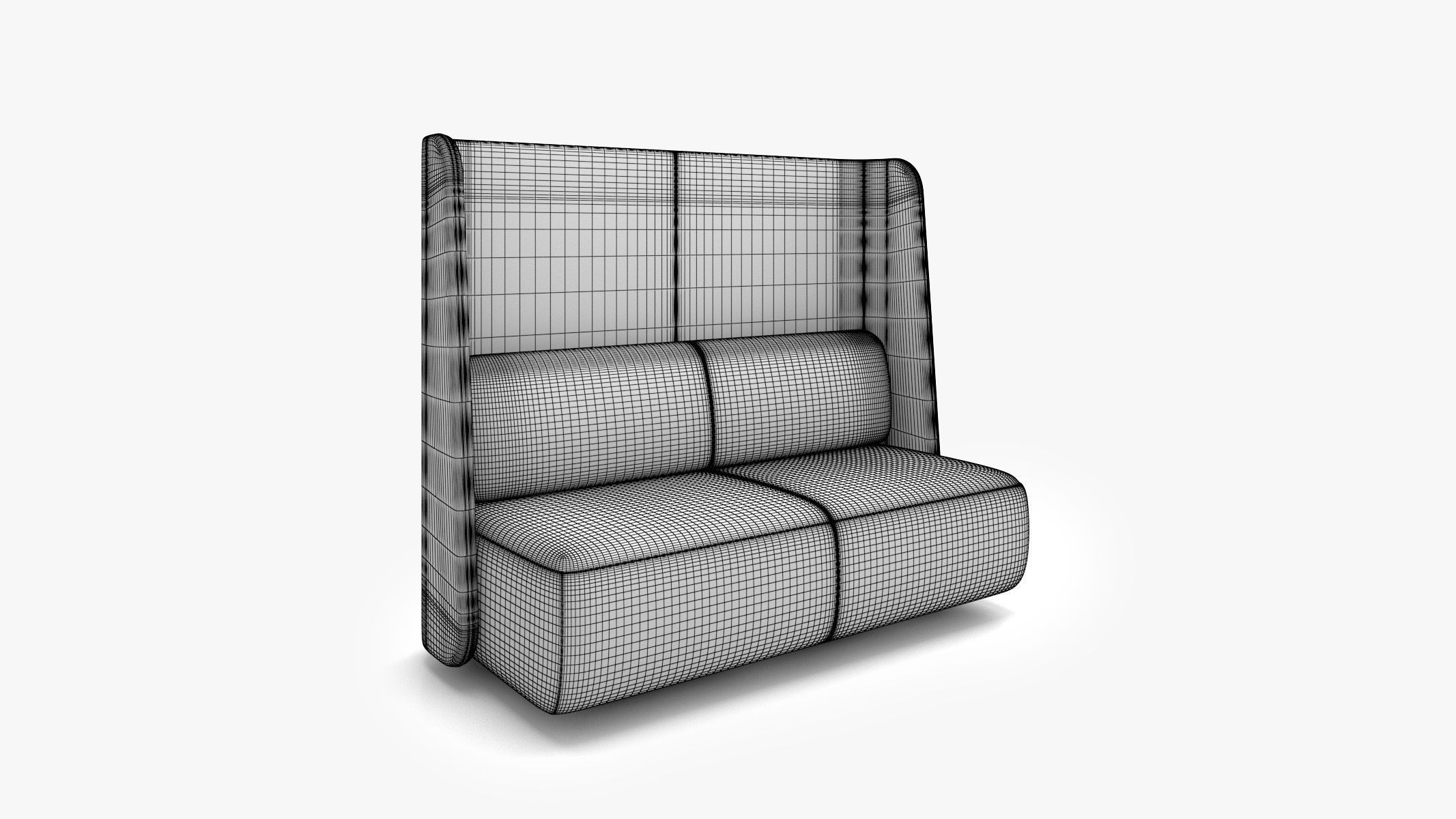 Bernhardt Design - CODE Two Seat Sofa with Angled Wall 3D model_6