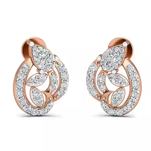 Women Studs Earrings 3dm stl 3mf obj glb gltf render details