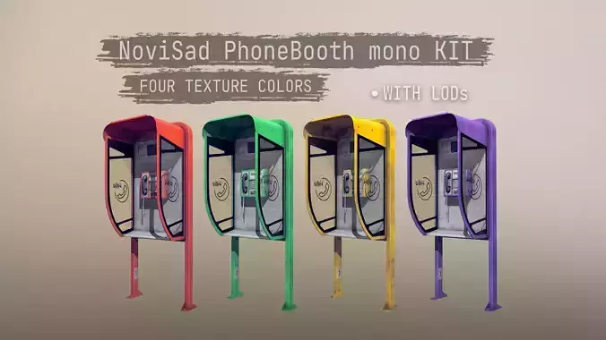NoviSad PhoneBooth mono Low-poly 3D model