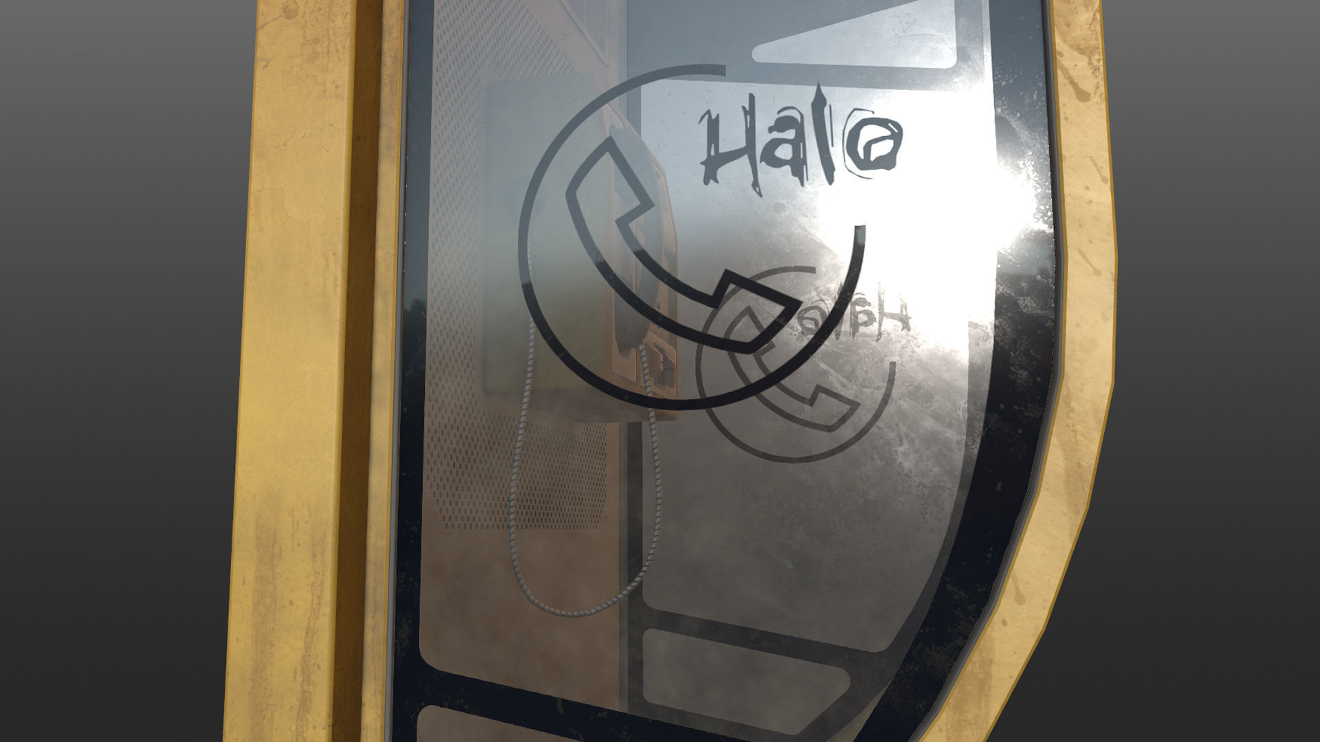 NoviSad PhoneBooth mono Low-poly 3D model_12