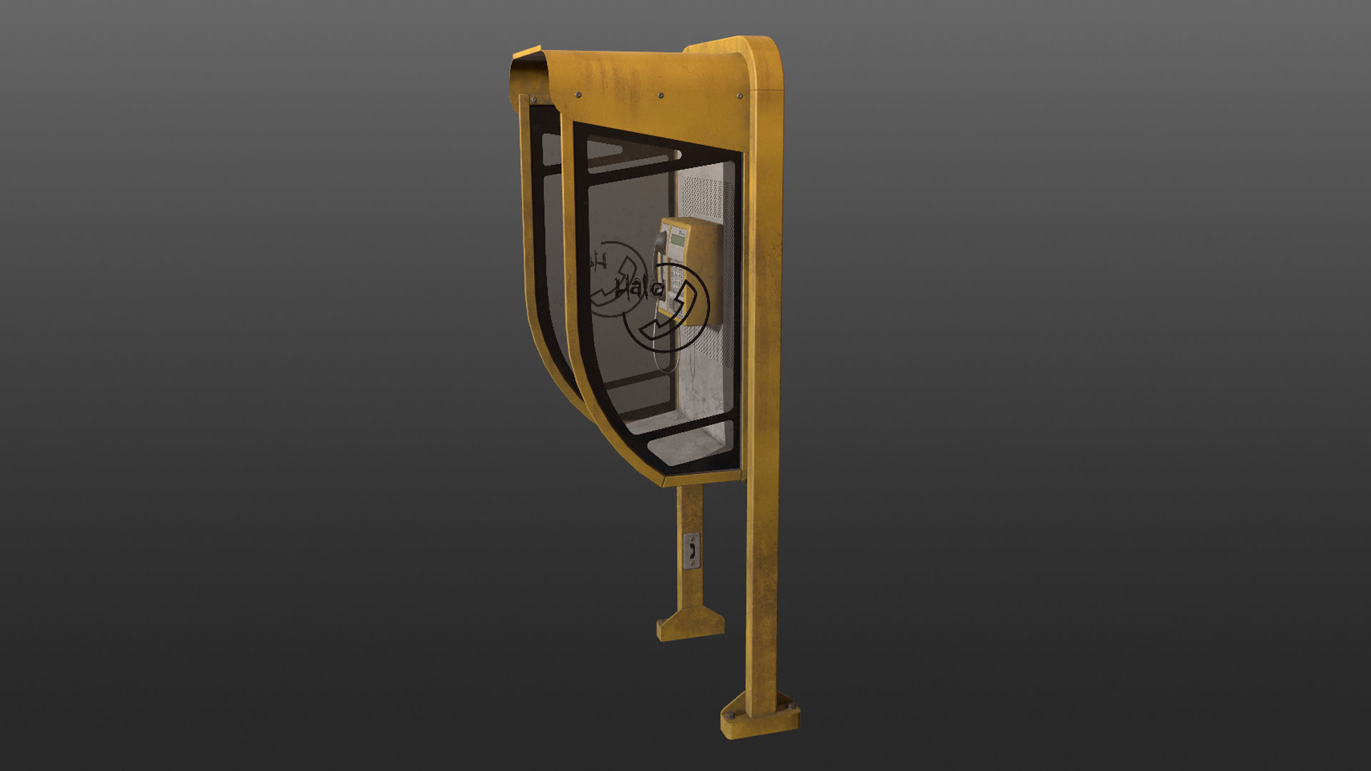 NoviSad PhoneBooth mono Low-poly 3D model_10
