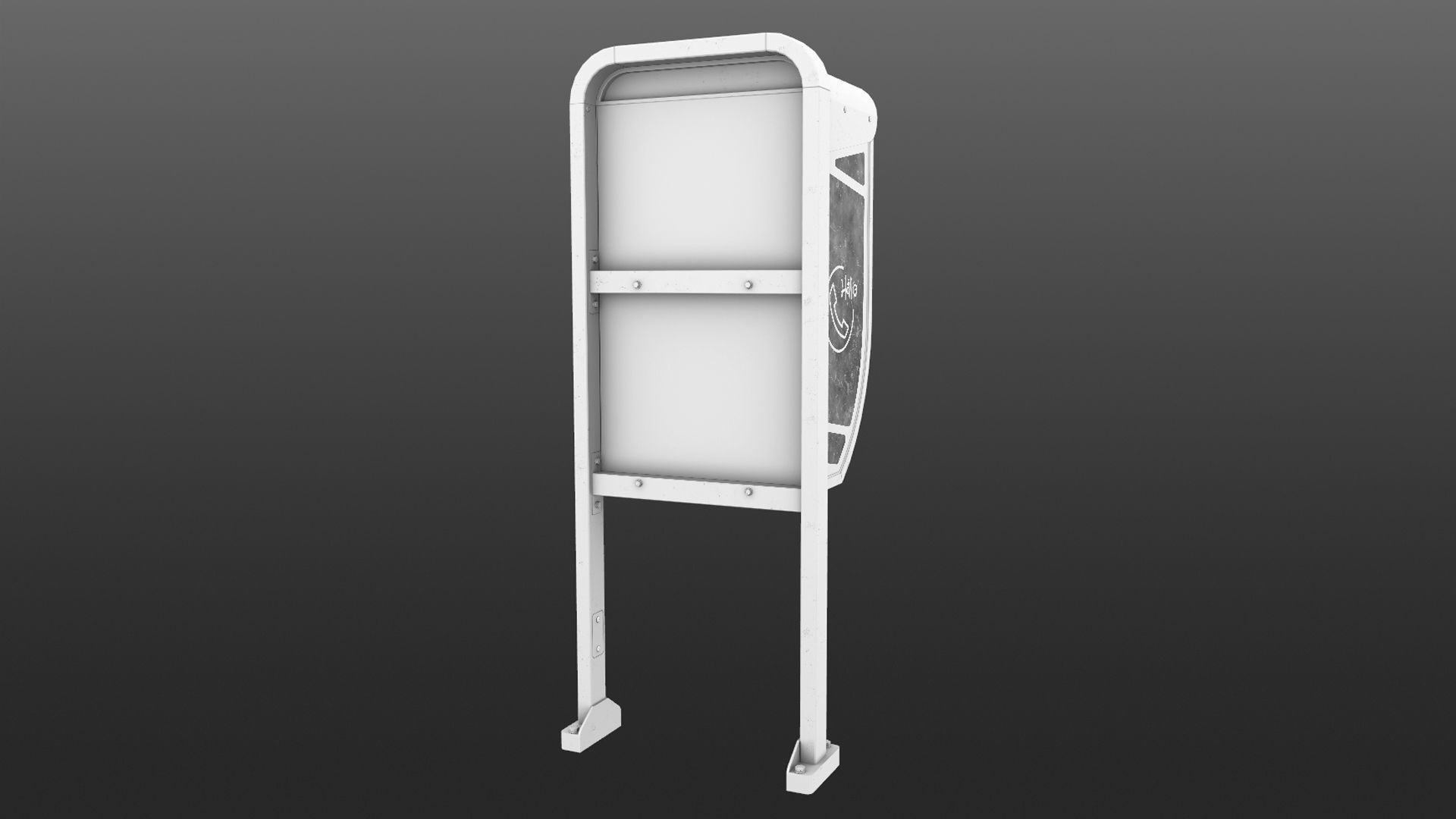 NoviSad PhoneBooth mono Low-poly 3D model_18
