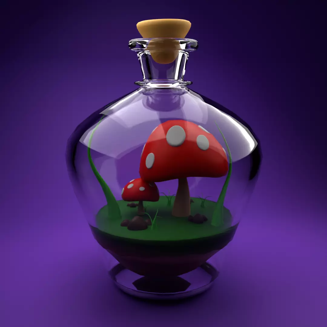 mushroom in potion Free 3D model