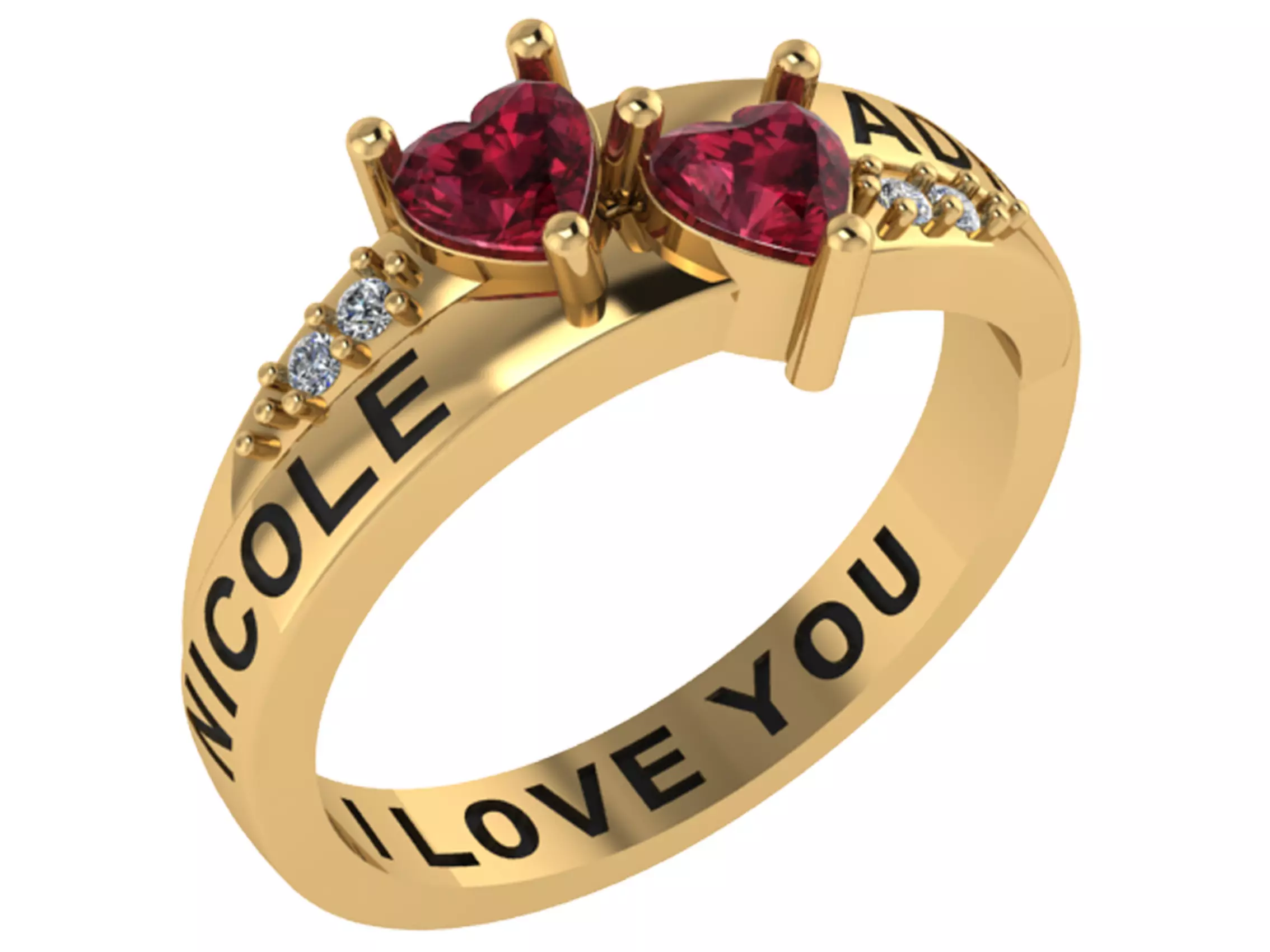 Personalized Mothers Ring Set Sizes 5 to 12 3D print model