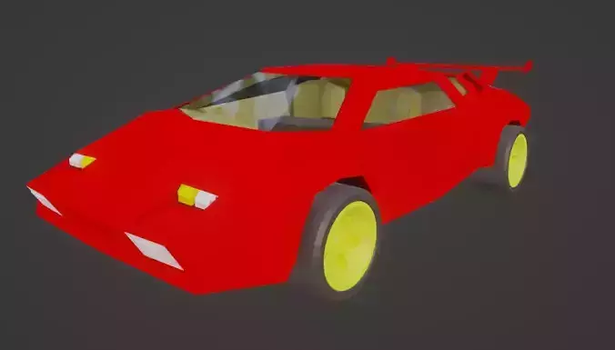 Low poly Italian sports car Low-poly 3D model