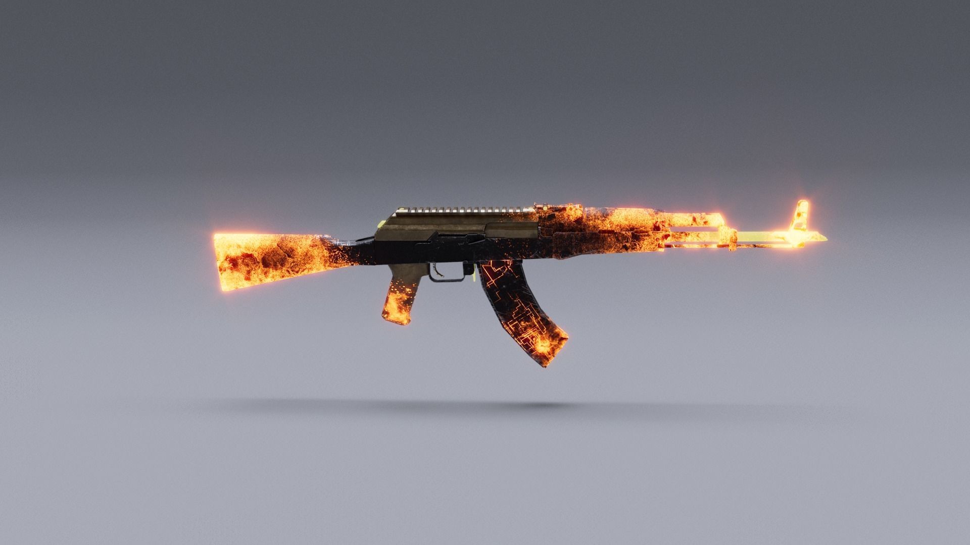 AK-47   Low-poly 3D model_13