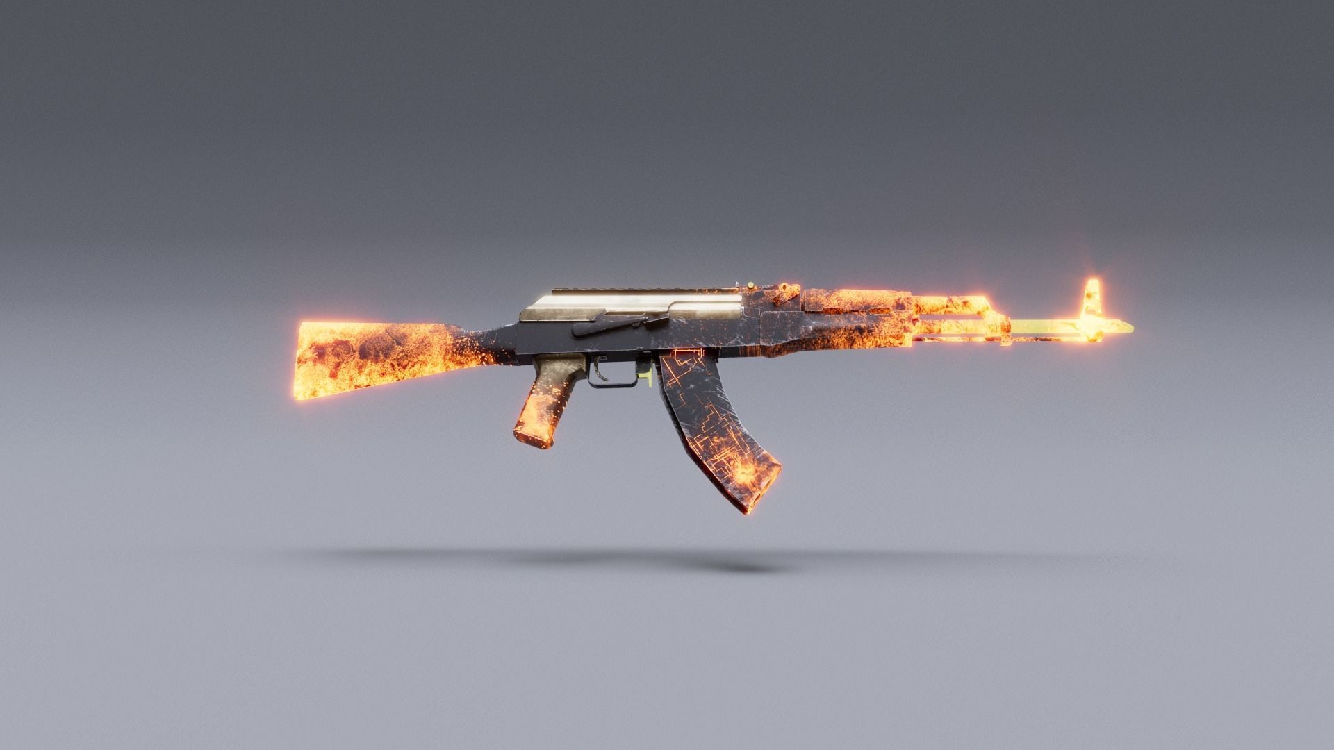 AK-47   Low-poly 3D model_7