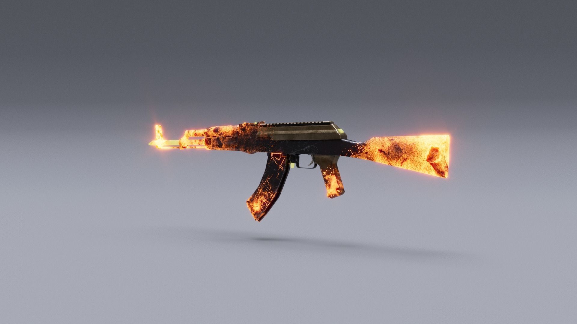 AK-47   Low-poly 3D model_6