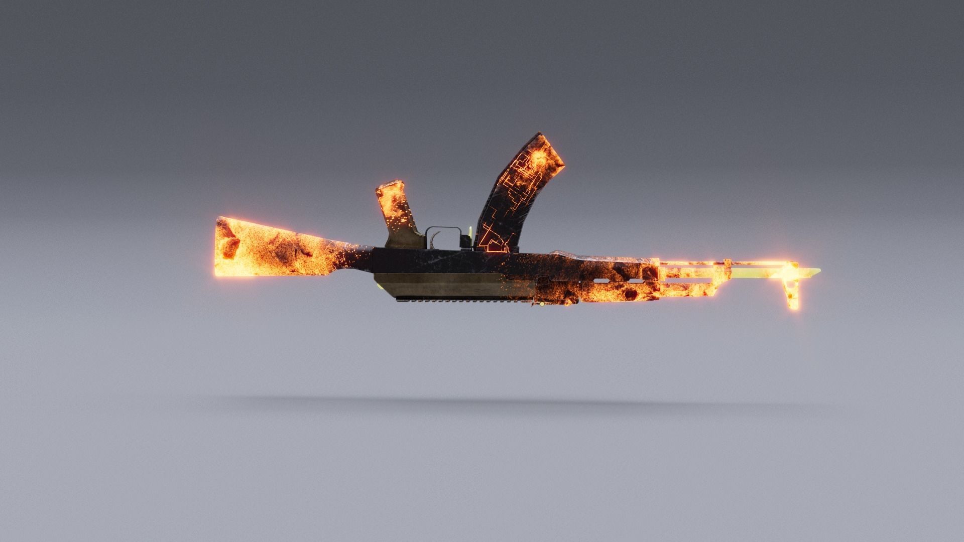 AK-47   Low-poly 3D model_9