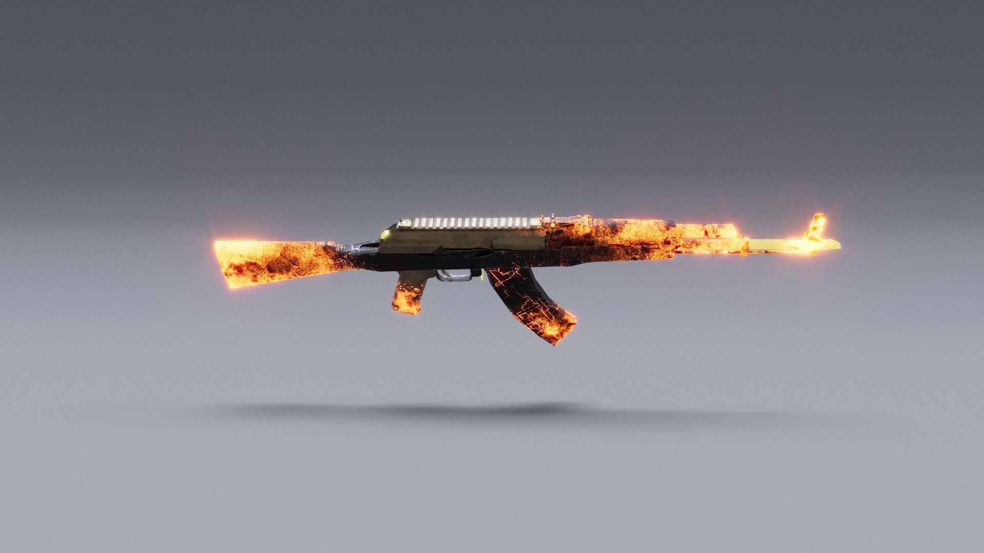 AK-47   Low-poly 3D model_12