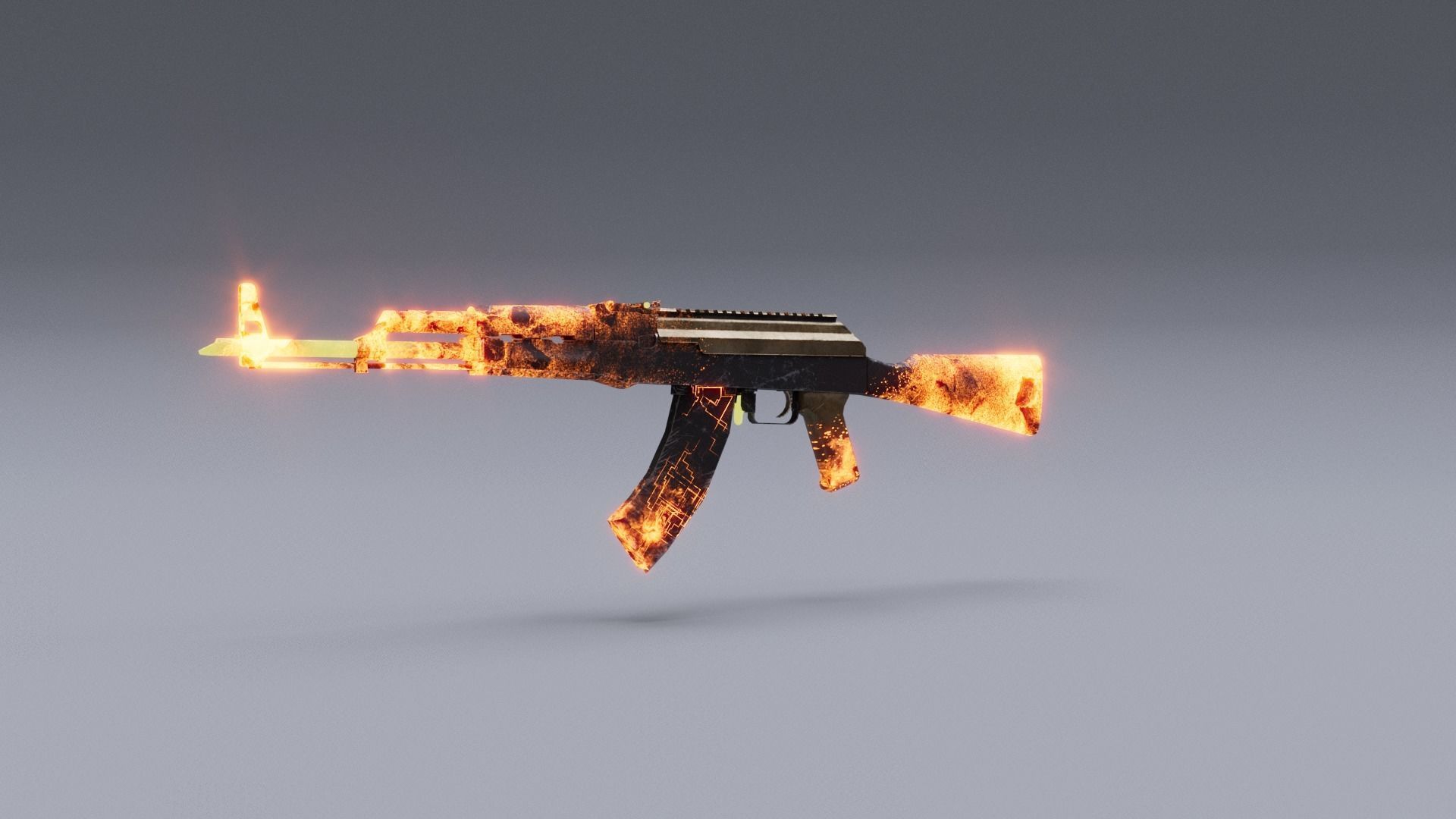 AK-47   Low-poly 3D model_5