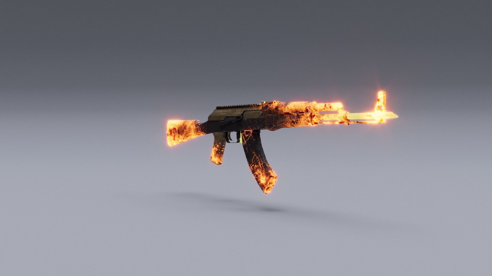 AK-47   Low-poly 3D model_2