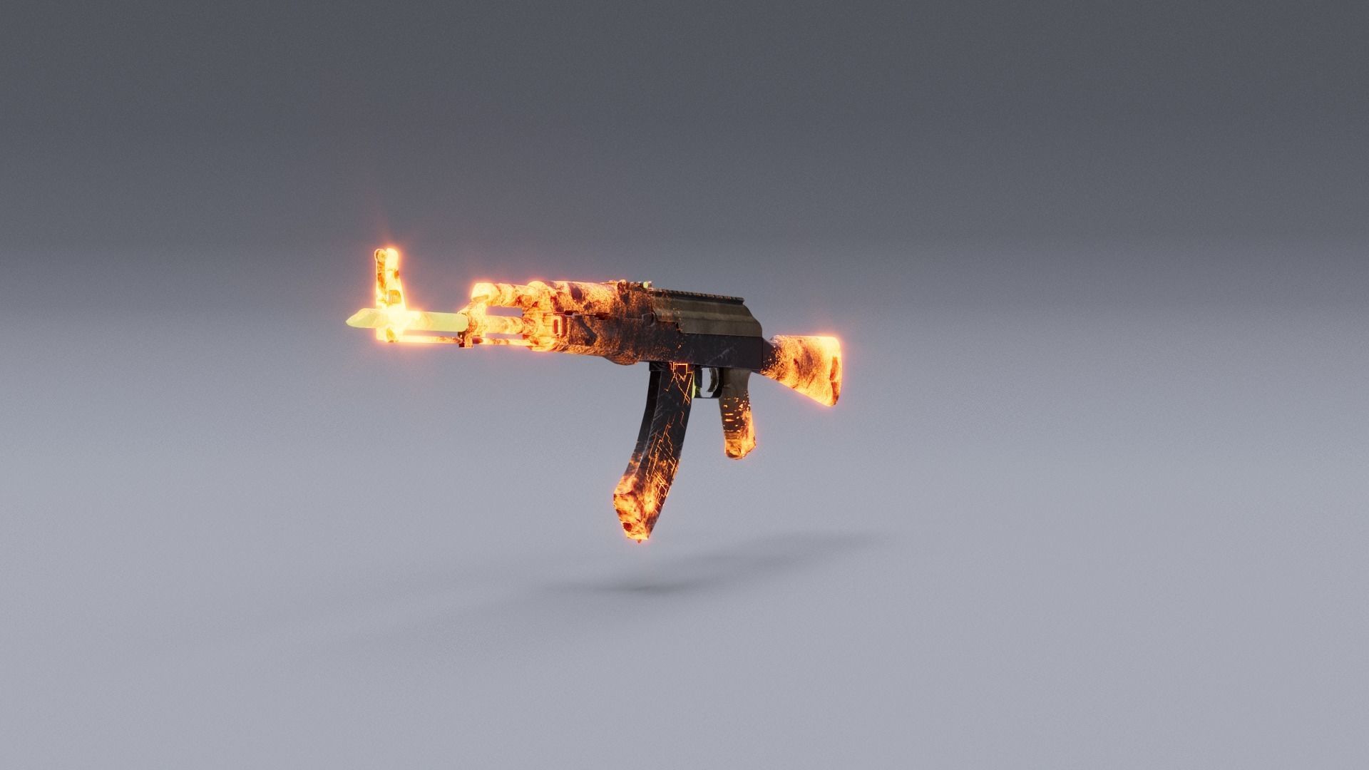 AK-47   Low-poly 3D model_4