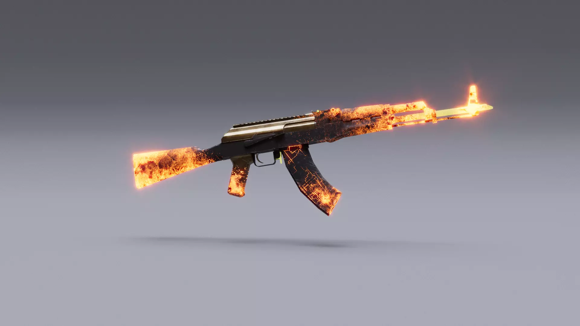 AK-47   Low-poly 3D model_0