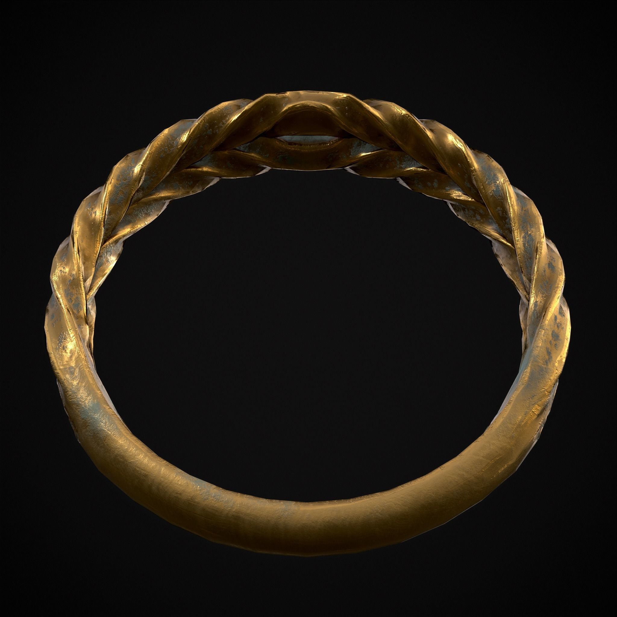Engraved Spiral Ring Low-poly 3D model_21