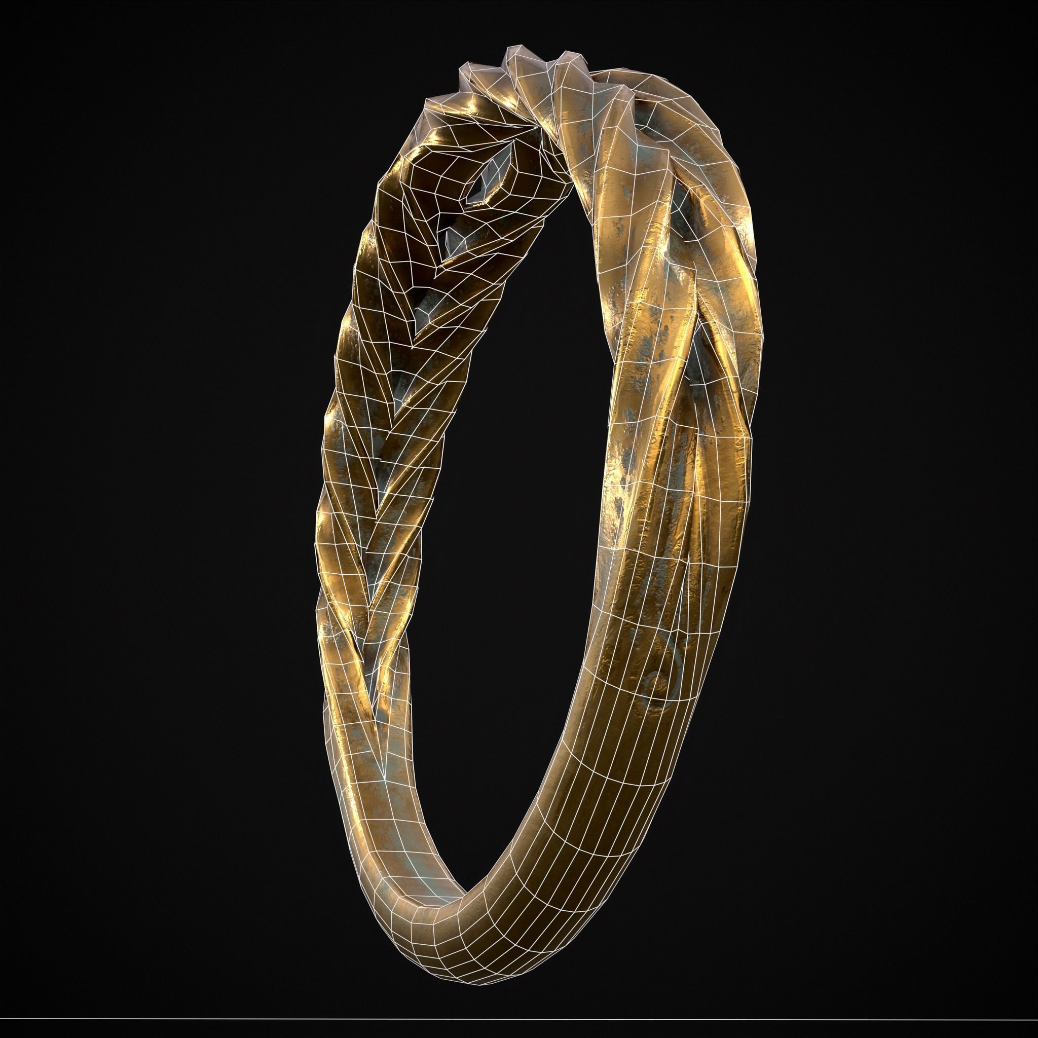 Engraved Spiral Ring Low-poly 3D model_20