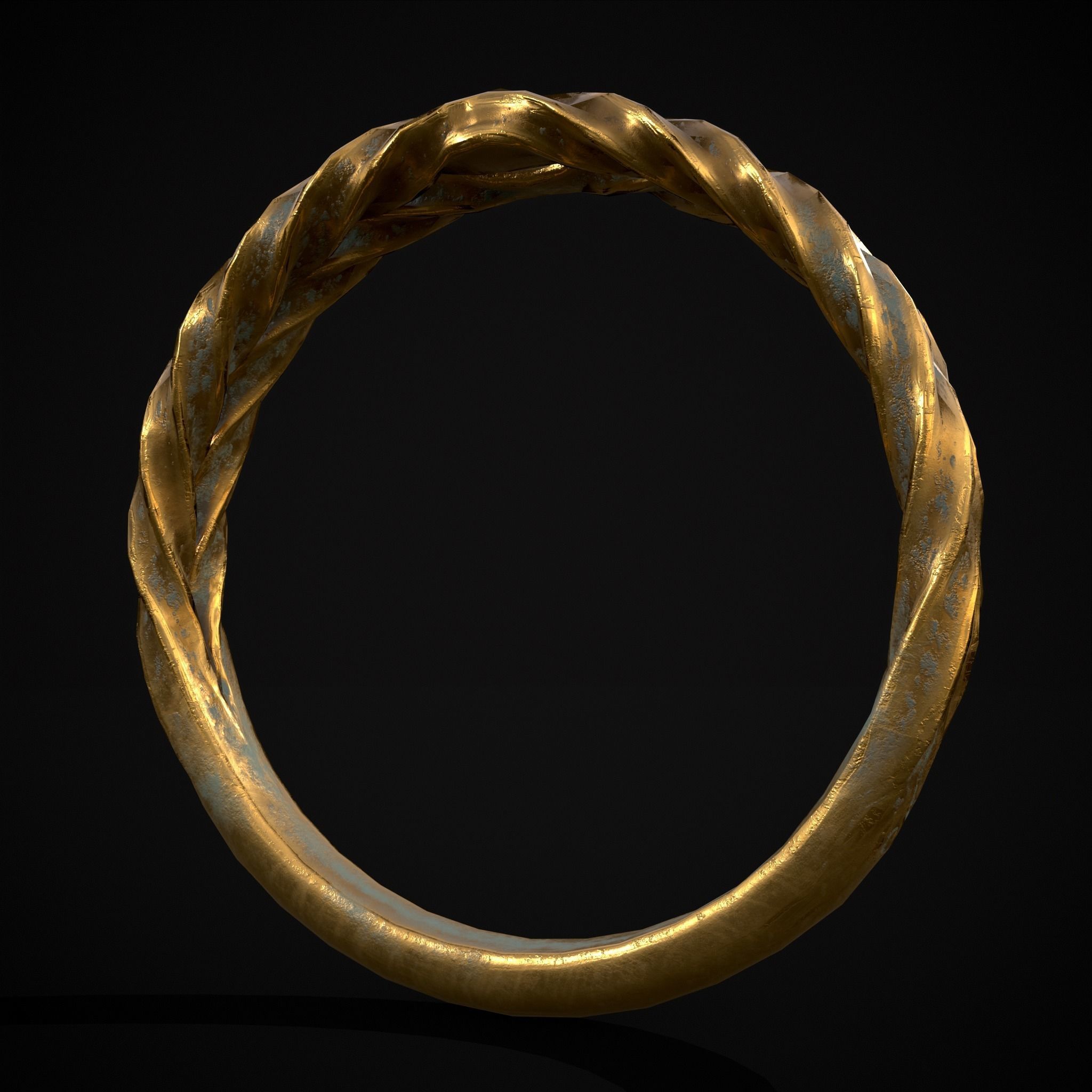 Engraved Spiral Ring Low-poly 3D model_35