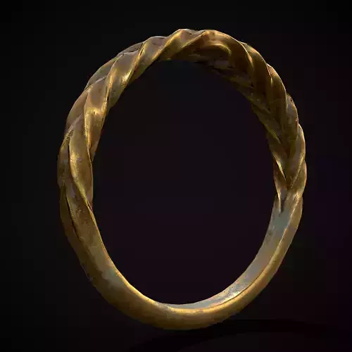 Engraved Spiral Ring Low-poly 3D model