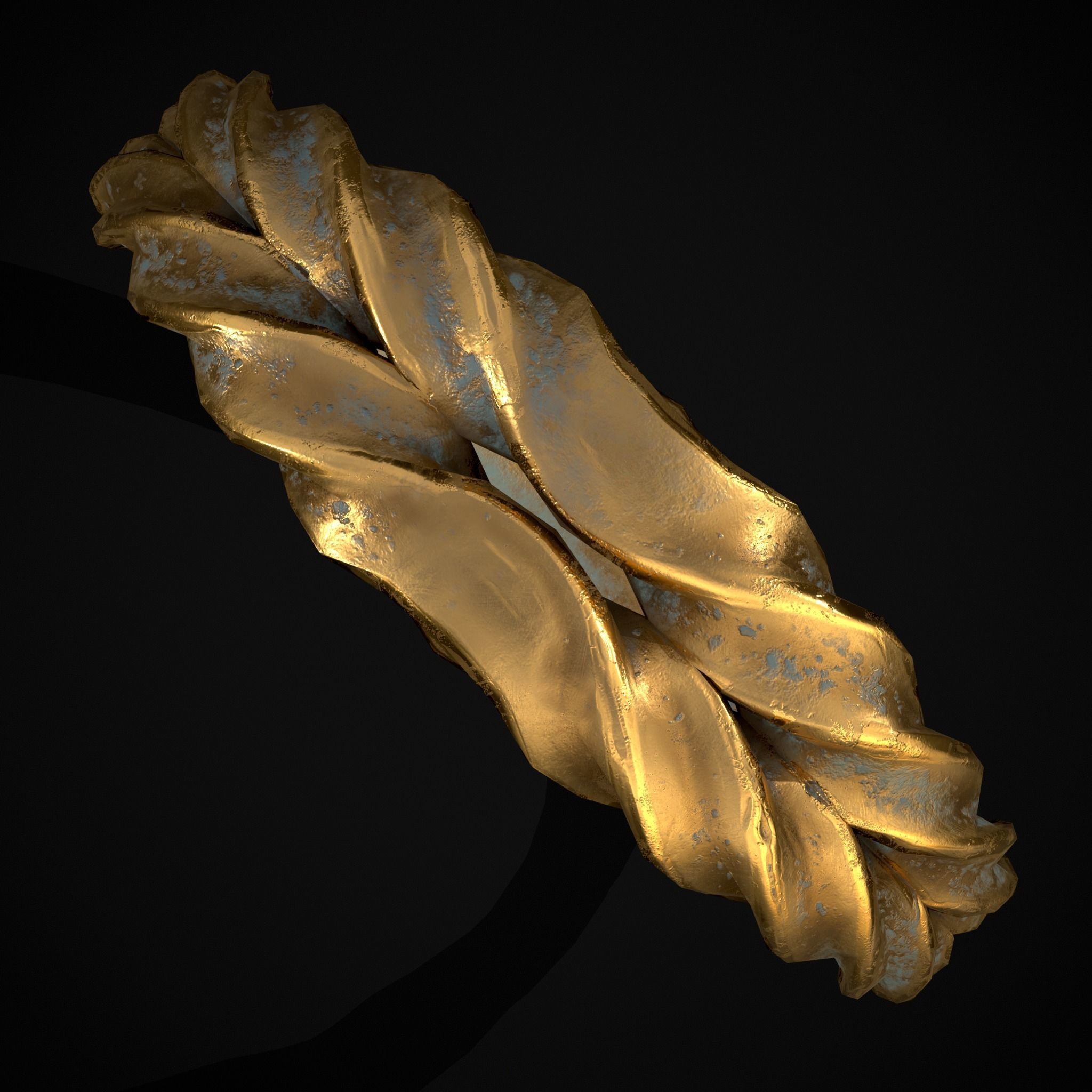 Engraved Spiral Ring Low-poly 3D model_25