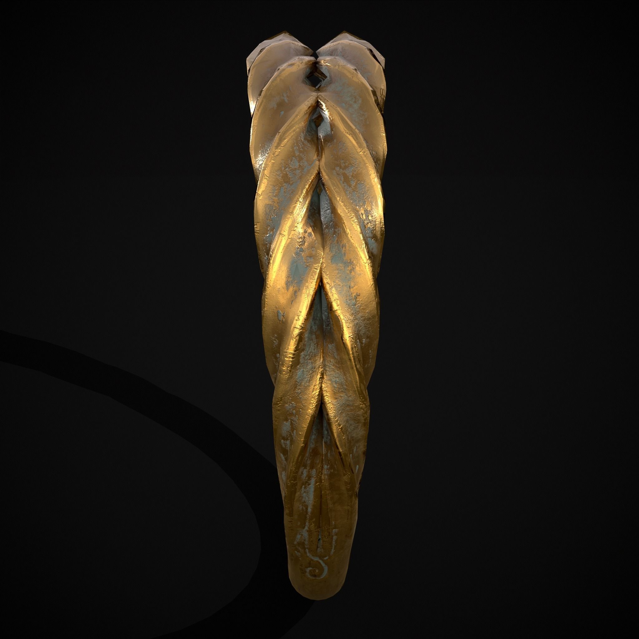 Engraved Spiral Ring Low-poly 3D model_13
