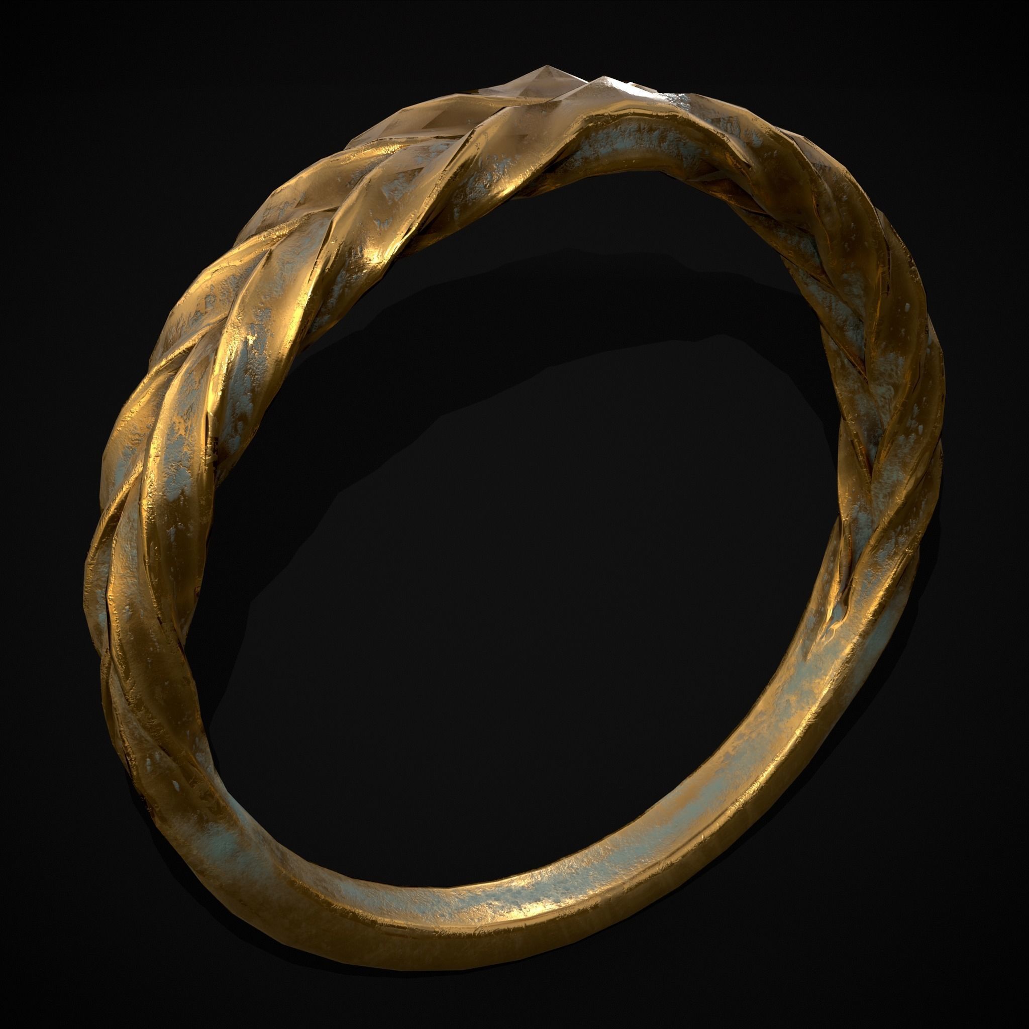 Engraved Spiral Ring Low-poly 3D model_31
